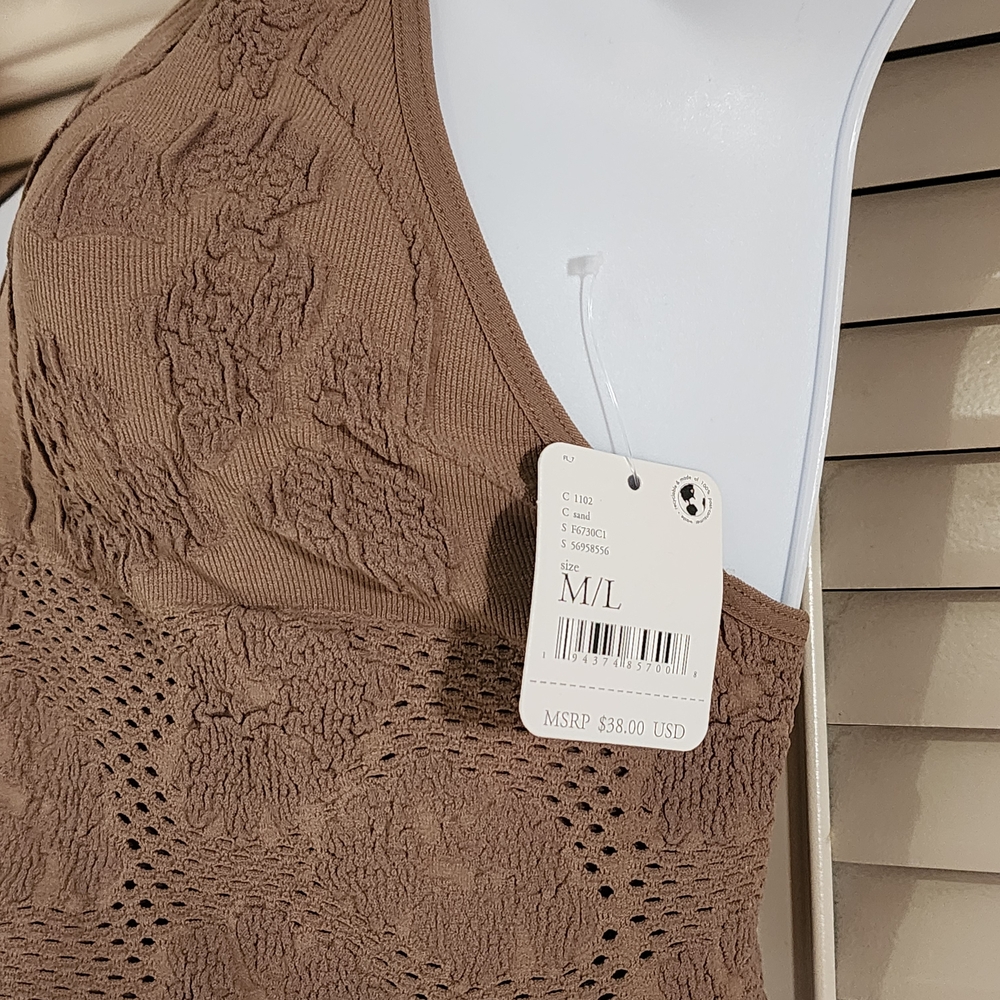 Free People Lace Tank in Brown - Picture 3 of 3